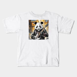 Metal Panda Grunge Rocky Panda Style Kids T-Shirt